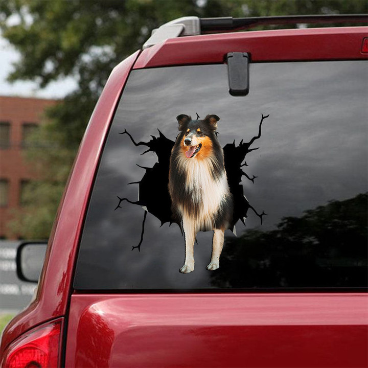 Rough Collie Crack Sticker Ideas Funny Faces Custom Decals For Trucks , 2 In The Pink 1 In The Stink Car Sticker 12x12IN 2PCS