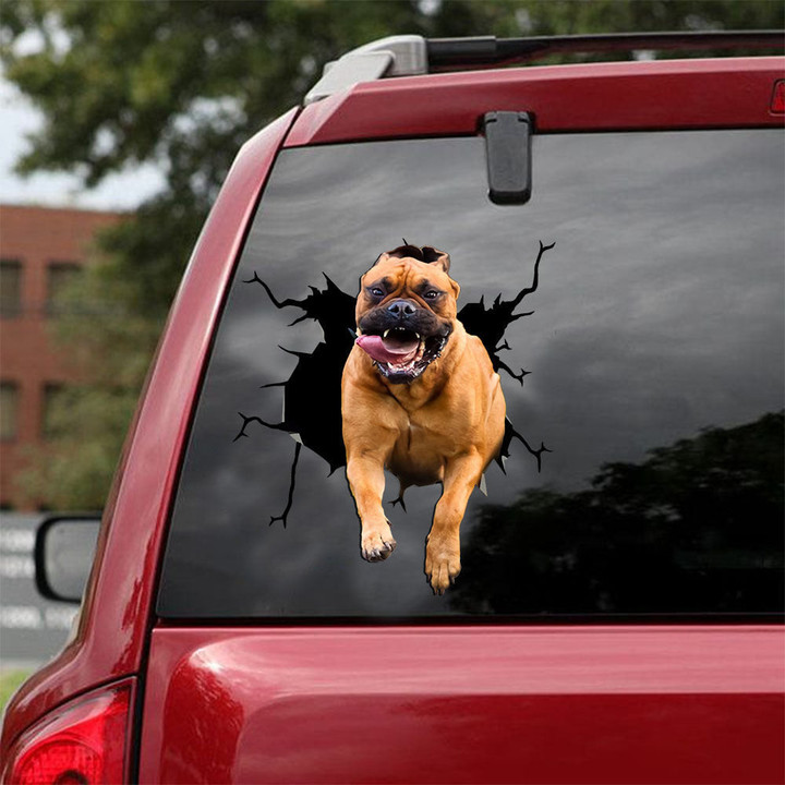 Bull Mastiff Crack Stickers For Water Bottle Pretty Cute Laptop Decals Retirement Gifts For Women, Car Side Body Graphics 12x12IN 2PCS
