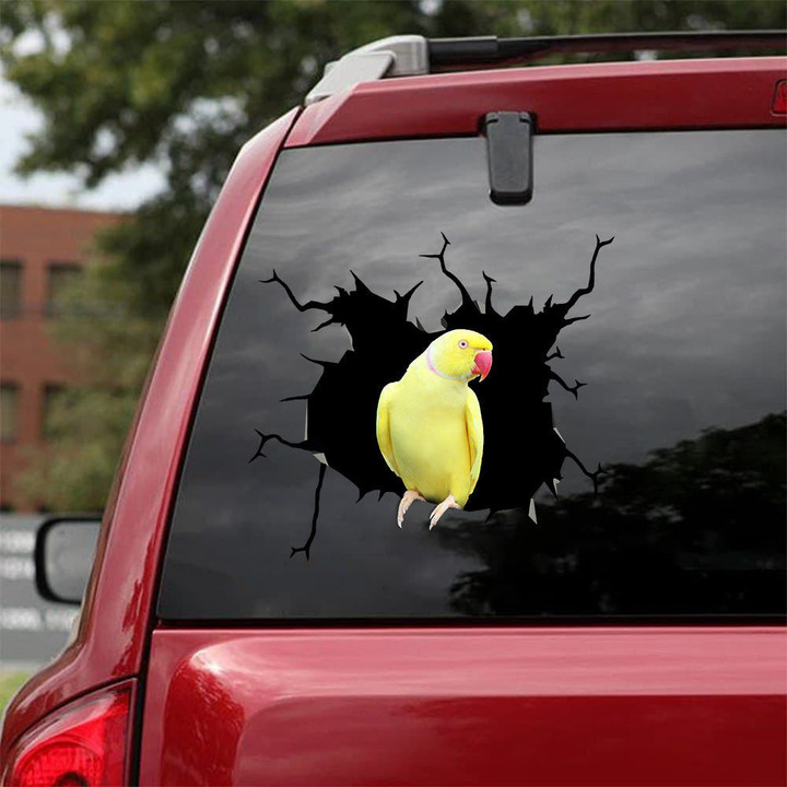 Parrot Crack Stickers Custom You Cute Car Window Decals White Elephant Gift, Jurassic Park Car Decal 12x12IN 2PCS