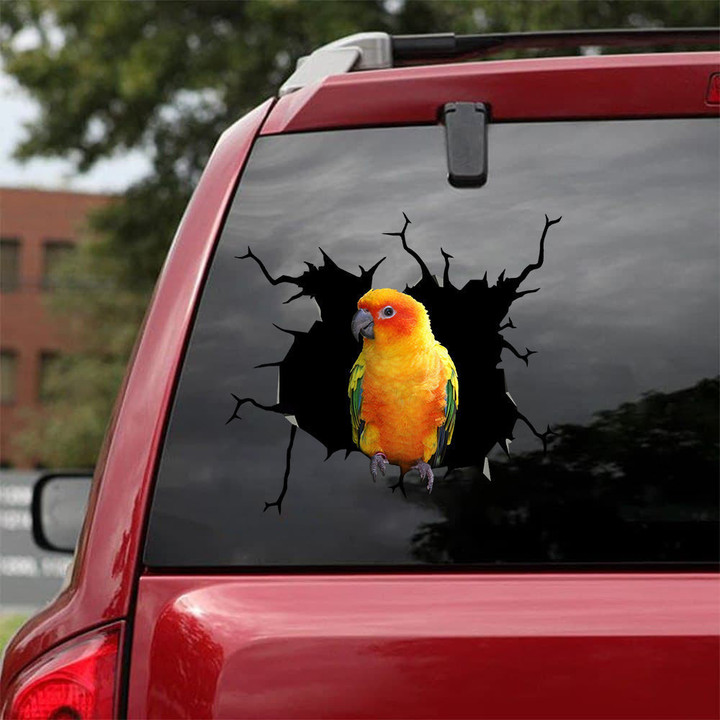 Parrot Crack Sticker Car Window Funny Memes Vinyl Stickers For Cars Presents For Dads, Stitch Car Decal 12x12IN 2PCS