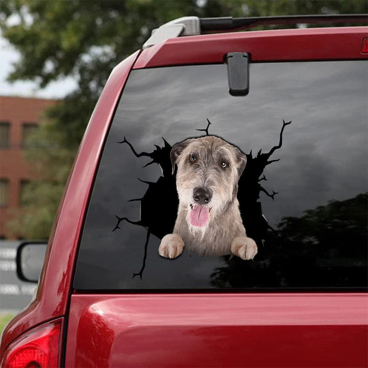 Irish Wolfhound Dogs Crack Mom Car Decal Corny Jokes Custom Logo Stickers, Superman Sticker For Car 12x12IN 2PCS