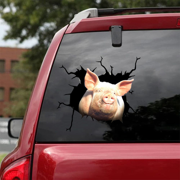 Pig Crack Stickers For Cars Cool Vinyl Labels Birthday Present, Bmw Stickers For Sale 12x12IN 2PCS