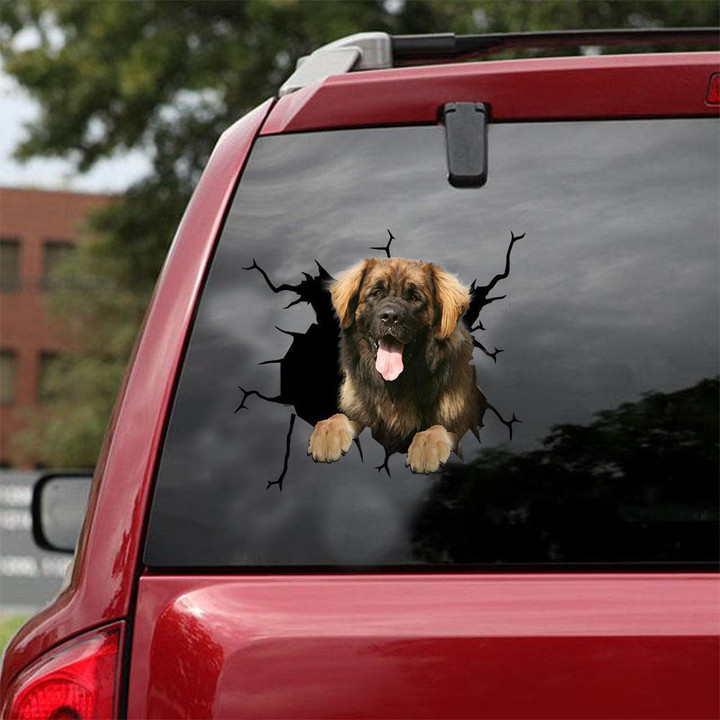 Leonberger Crack Sticker Design Cuteness Overloaded Big Stickers Presents, Willys Jeep Stickers 12x12IN 2PCS