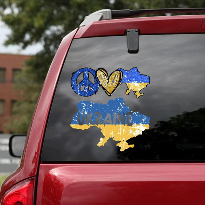 Peace Love Ukraine Sticker _281 Car Vinyl Decal Sticker 12x12IN 2PCS
