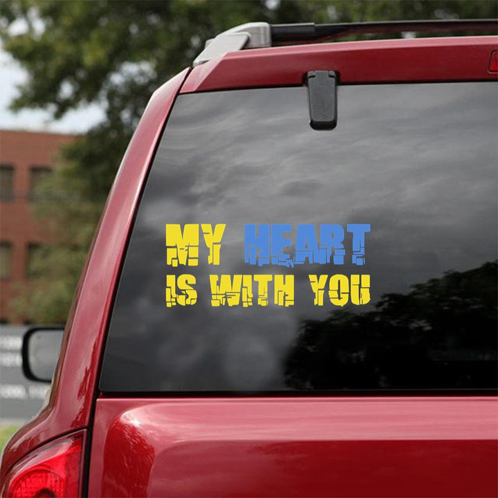My Heart Is With You Sticker Car Vinyl Decal Sticker 12x12IN 2PCS