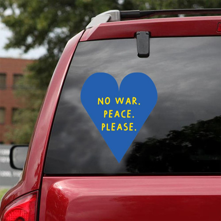 No War. Peace. Please. Sticker Car Vinyl Decal Sticker 12x12IN 2PCS