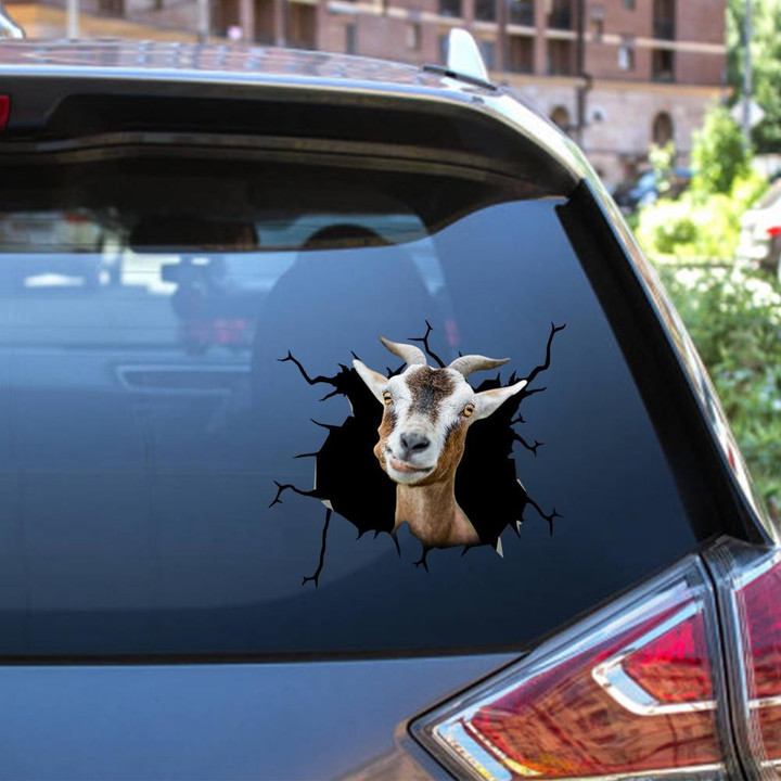 Alpine Goat Crack Window Decal Custom 3d Car Decal Vinyl Aesthetic Decal Funny Stickers Cute Gift Ideas Ae10032 Car Vinyl Decal Sticker Window Decals, Peel and Stick Wall Decals 12x12IN 2PCS