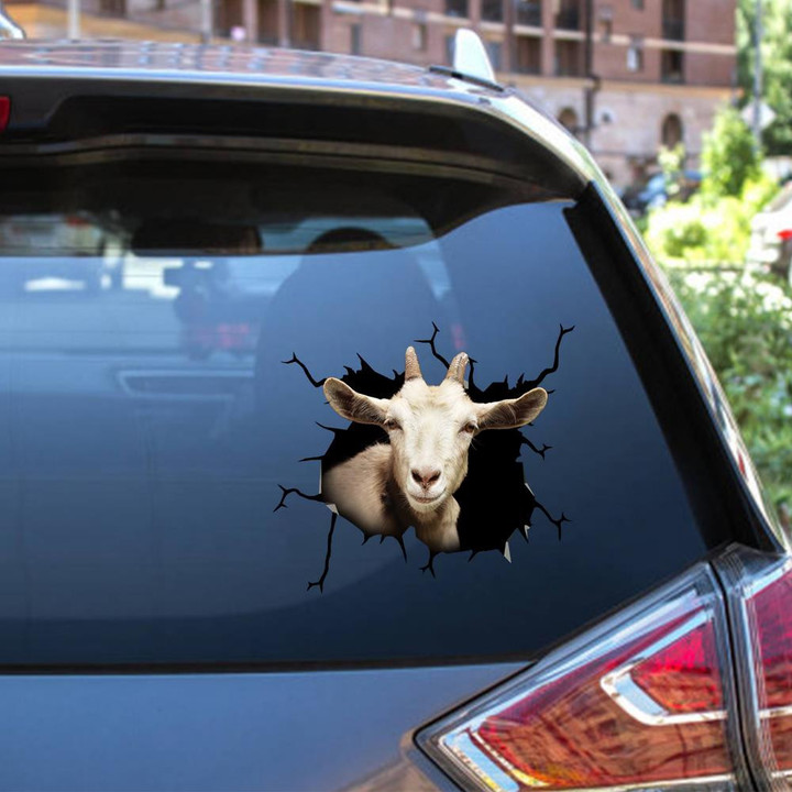 Alpine Goat Crack Window Decal Custom 3d Car Decal Vinyl Aesthetic Decal Funny Stickers Cute Gift Ideas Ae10033 Car Vinyl Decal Sticker Window Decals, Peel and Stick Wall Decals 12x12IN 2PCS