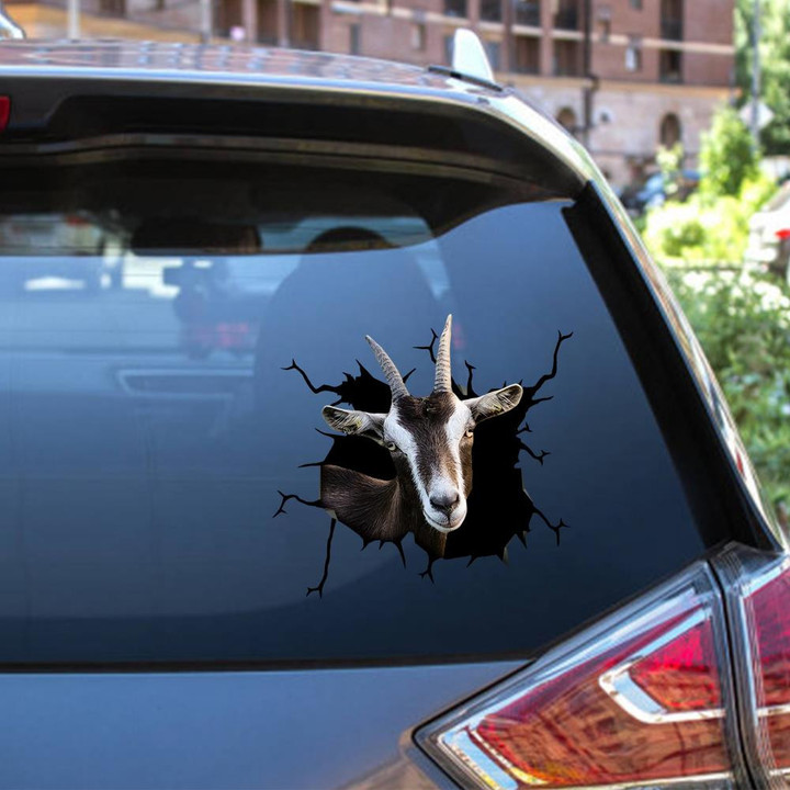 Alpine Goat Crack Window Decal Custom 3d Car Decal Vinyl Aesthetic Decal Funny Stickers Home Decor Gift Ideas Car Vinyl Decal Sticker Window Decals, Peel and Stick Wall Decals 12x12IN 2PCS