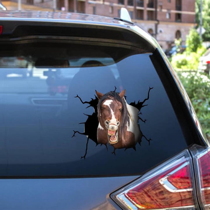 American Quarter Horse Crack Decal Cutest Stickers 3 Year Anniversary Car Vinyl Decal Sticker Window Decals, Peel and Stick Wall Decals 12x12IN 2PCS