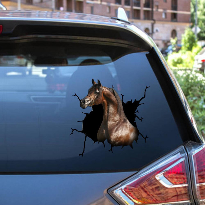 Arabian Horse Crack Window Decal Custom 3d Car Decal Vinyl Aesthetic Decal Funny Stickers Home Decor Gift Ideas Car Vinyl Decal Sticker Window Decals, Peel and Stick Wall Decals 12x12IN 2PCS