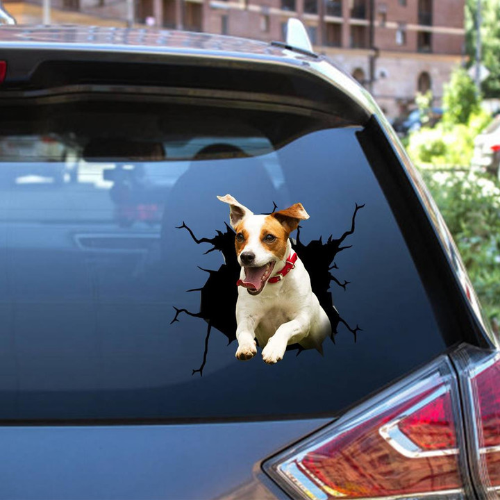 Beagle Dog Breeds Dogs Puppy Crack Window Decal Custom 3d Car Decal Vinyl Aesthetic Decal Funny Stickers Cute Gift Ideas Ae10114 Car Vinyl Decal Sticker Window Decals, Peel and Stick Wall Decals 12x12IN 2PCS