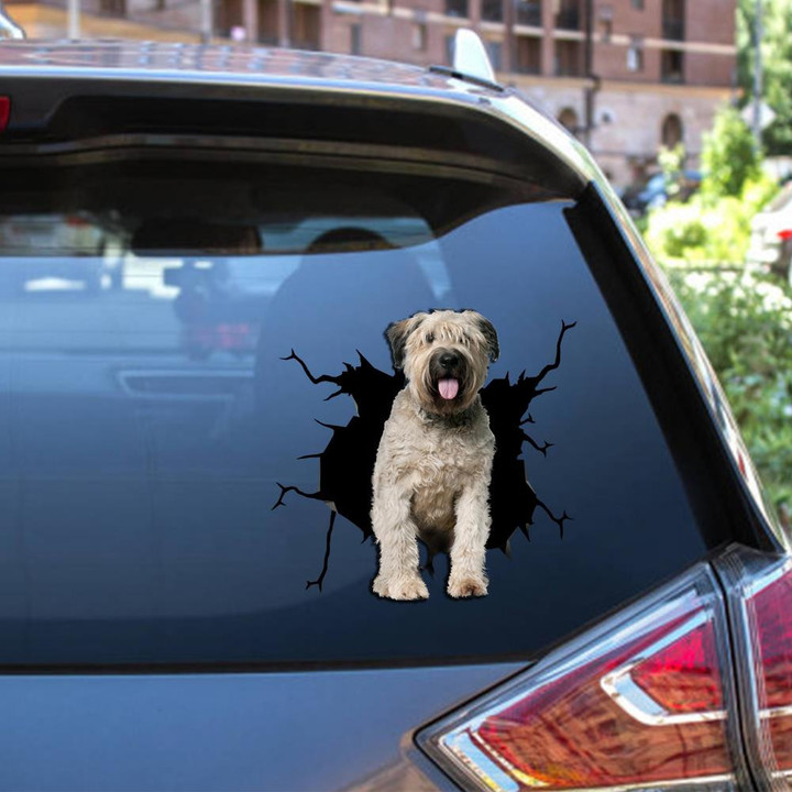 Bouvier Des Flandres Crack Window Decal Custom 3d Car Decal Vinyl Aesthetic Decal Funny Stickers Cute Gift Ideas Ae10218 Car Vinyl Decal Sticker Window Decals, Peel and Stick Wall Decals 12x12IN 2PCS
