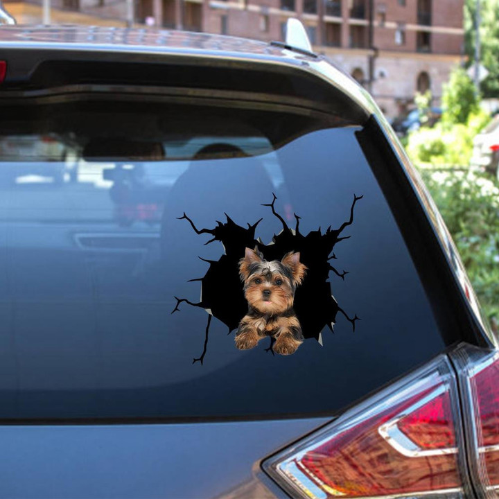 Cairn Terrier Crack Vinyl Car Decal For Cute For Dog Lover Car Vinyl Decal Sticker Window Decals, Peel and Stick Wall Decals 12x12IN 2PCS