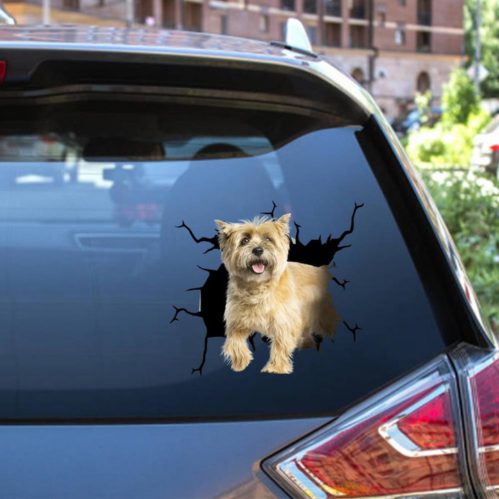 Cairn Terriers Crack Window Decal Custom 3d Car Decal Vinyl Aesthetic Decal Funny Stickers Home Decor Gift Ideas Car Vinyl Decal Sticker Window Decals, Peel and Stick Wall Decals 12x12IN 2PCS