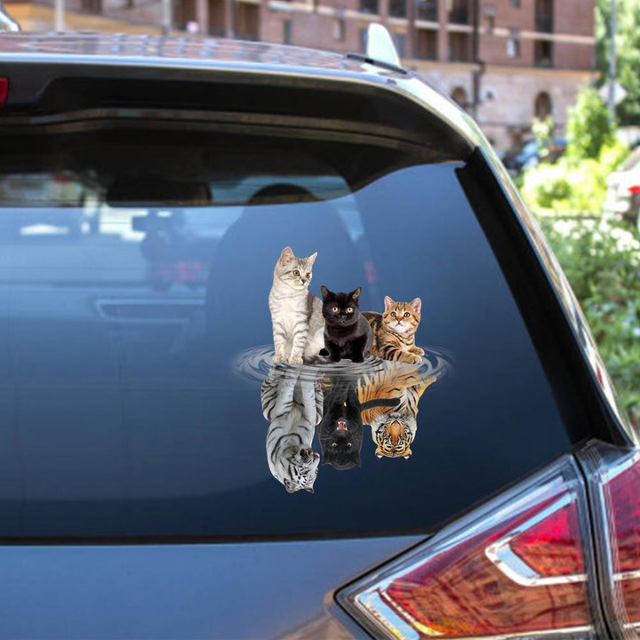 Cats Shade Tigers Animal Car Window Funny Gifs Custom Car Vinyl Car S Gift Tag.Png Car Vinyl Decal Sticker Window Decals, Peel and Stick Wall Decals 12x12IN 2PCS