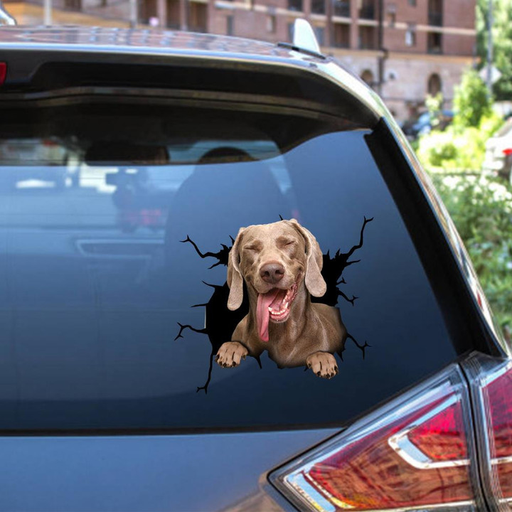 Dachshund Dog Breeds Dogs Decal Crack Stickers Gift Dog Lover Car Vinyl Decal Sticker Window Decals, Peel and Stick Wall Decals 12x12IN 2PCS