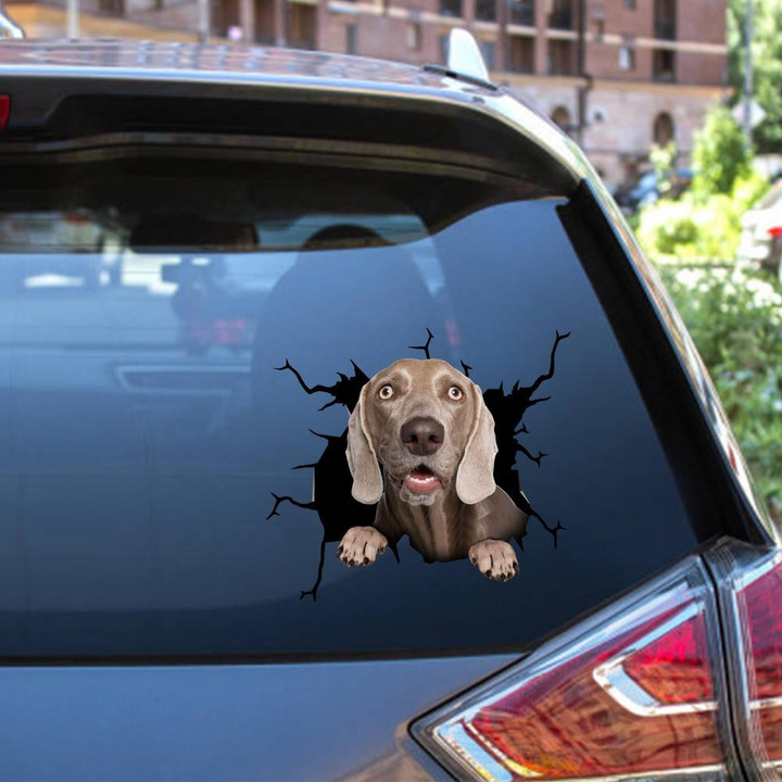 Dachshund Dog Breeds Dogs Decal Crack Stickers For For Dads Car Vinyl Decal Sticker Window Decals, Peel and Stick Wall Decals 12x12IN 2PCS
