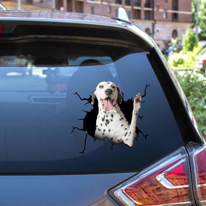 Dalmatians Crack Window Decal Custom 3d Car Decal Vinyl Aesthetic Decal Funny Stickers Cute Gift Ideas Ae10424 Car Vinyl Decal Sticker Window Decals, Peel and Stick Wall Decals 12x12IN 2PCS