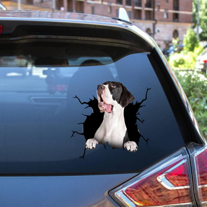 Great Dane Dog Breeds Dogs Puppy Crack Window Decal Custom 3d Car Decal Vinyl Aesthetic Decal Funny Stickers Cute Gift Ideas Ae10613 Car Vinyl Decal Sticker Window Decals, Peel and Stick Wall Decals 12x12IN 2PCS