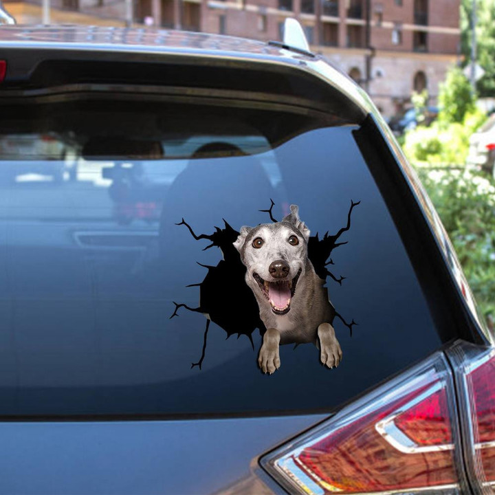 Greyhounds Crack Window Decal Custom 3d Car Decal Vinyl Aesthetic Decal Funny Stickers Home Decor Gift Ideas Car Vinyl Decal Sticker Window Decals, Peel and Stick Wall Decals 12x12IN 2PCS