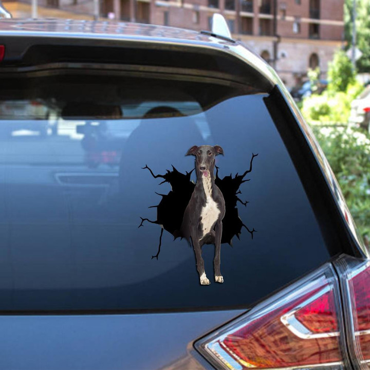 Greyhounds Crack Window Decal Custom 3d Car Decal Vinyl Aesthetic Decal Funny Stickers Cute Gift Ideas Ae10631 Car Vinyl Decal Sticker Window Decals, Peel and Stick Wall Decals 12x12IN 2PCS
