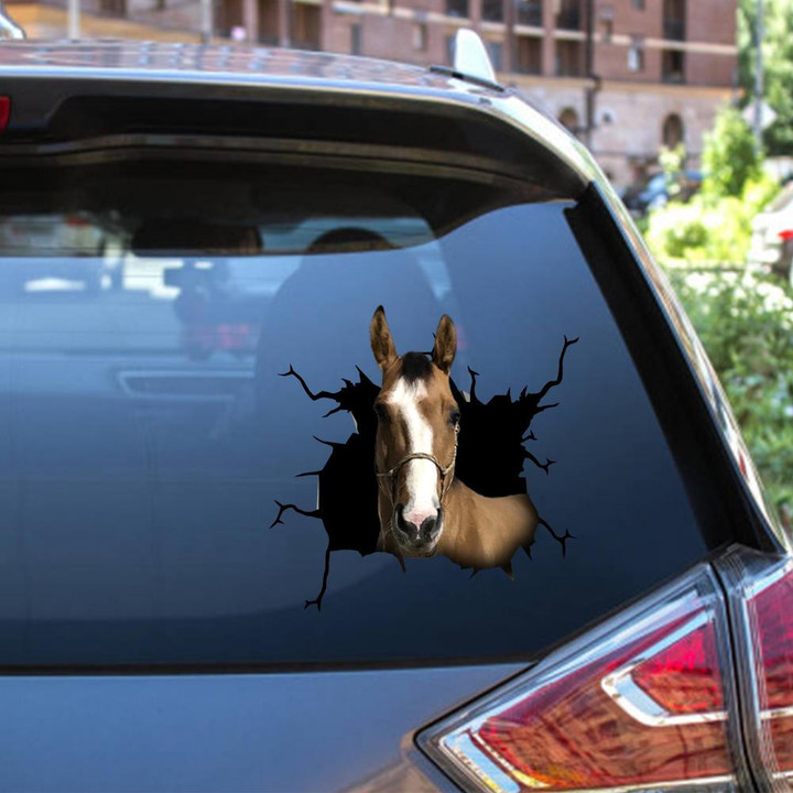 Horse Crack Decal Items Super Cute Anime Farher Day Car Vinyl Decal Sticker Window Decals, Peel and Stick Wall Decals 12x12IN 2PCS