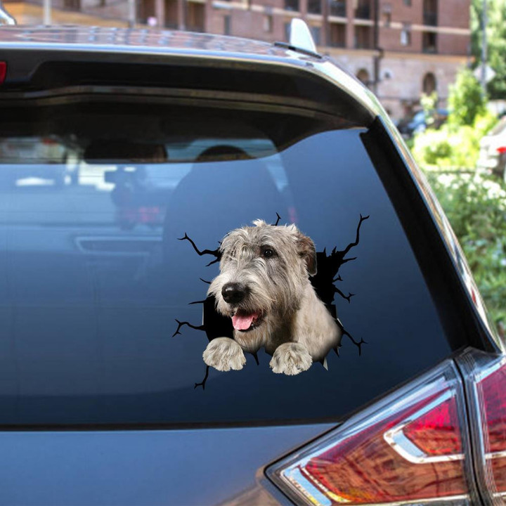 Irish Wolfhound Crack Window Decal Custom 3d Car Decal Vinyl Aesthetic Decal Funny Stickers Cute Gift Ideas Ae10673 Car Vinyl Decal Sticker Window Decals, Peel and Stick Wall Decals 12x12IN 2PCS