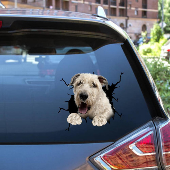 Irish Wolfhound Crack Window Decal Custom 3d Car Decal Vinyl Aesthetic Decal Funny Stickers Home Decor Gift Ideas Car Vinyl Decal Sticker Window Decals, Peel and Stick Wall Decals 12x12IN 2PCS