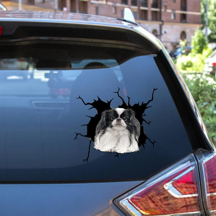 Japanese Chin Crack Window Decal Custom 3d Car Decal Vinyl Aesthetic Decal Funny Stickers Home Decor Gift Ideas Car Vinyl Decal Sticker Window Decals, Peel and Stick Wall Decals 12x12IN 2PCS