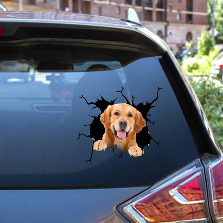 Labrador Dog Breeds Dogs Crack Cute Gift Sets For Women Car Vinyl Decal Sticker Window Decals, Peel and Stick Wall Decals 12x12IN 2PCS