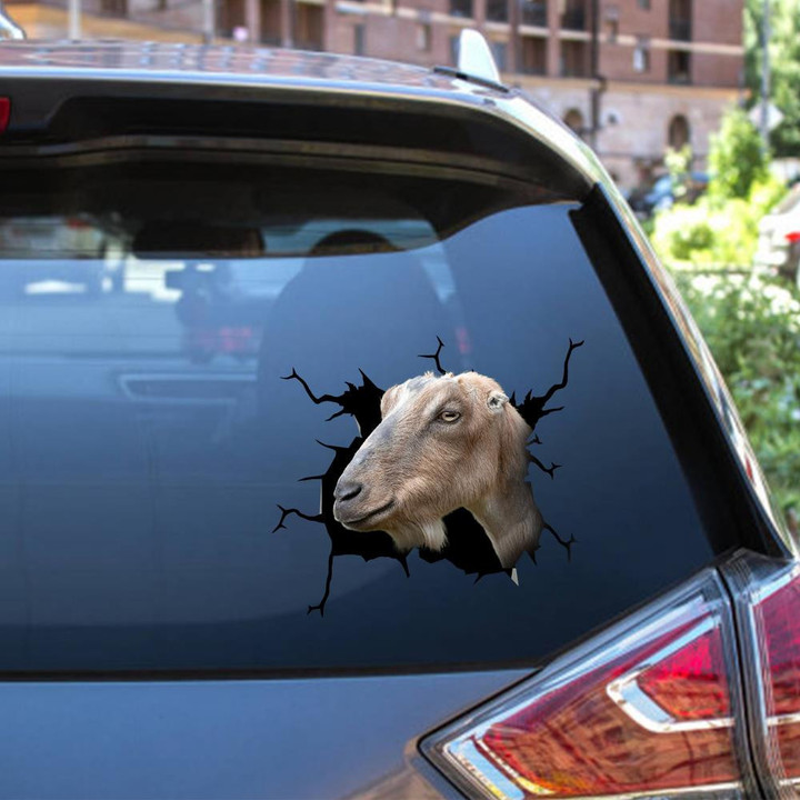 Lamancha Goat Crack Window Decal Custom 3d Car Decal Vinyl Aesthetic Decal Funny Stickers Home Decor Gift Ideas Car Vinyl Decal Sticker Window Decals, Peel and Stick Wall Decals 12x12IN 2PCS