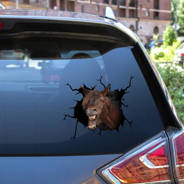 Mustang Horse Crack Window Decal Custom 3d Car Decal Vinyl Aesthetic Decal Funny Stickers Home Decor Gift Ideas Car Vinyl Decal Sticker Window Decals, Peel and Stick Wall Decals 12x12IN 2PCS