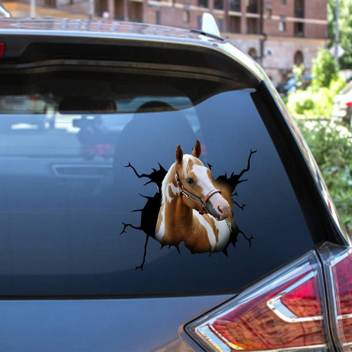 Paint Horse Crack Window Decal Custom 3d Car Decal Vinyl Aesthetic Decal Funny Stickers Home Decor Gift Ideas Car Vinyl Decal Sticker Window Decals, Peel and Stick Wall Decals 12x12IN 2PCS