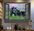 Bear 3D Window View Canvas Painting Art 3D Window View Wild Animals Lover Bear Blossom Christmas Framed Prints, Canvas Paintings Wrapped Canvas 8x10