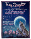 Wolves Dad To Daughter Custom Desgin For Family Fleece Blanket