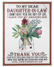 Thankful Message From Father-in-law To Daughter-in-law Fleece Blanket