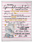 Abi To My Granddaughter If There Ever Comes A Day Stripes Elephant Fleece Blanket Fleece Blanket