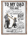 Motorcycles To My Dad You Will Always Be My Hero Fleece Blanket