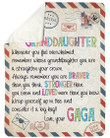 Gaga To Granddaughter Whenever You Feel Overwhelmed Letter Fleece Blanket Customized Name Sherpa Blanket