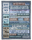 You're My Sunshine Granddaughter Grandma Matte Canvas Fleece Blanket