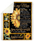 Birthday Gift For Mom With Meaningful Message To Me You Are The World Fleece Blanket