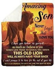 To My Son Amazing Son I Hope You Believe In Yourself Fleece Blanket