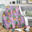 Heart Glasses Pineapple Pattern Print Design Fleece Blanket