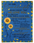 From Grandma With Lovely Messages To Granddaughter Who Loves Sunflower Fleece Blanket
