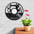 Sewing Wall Clock Made From Vinyl Record, Unique Factory Decor, Christmas Gift Idea For Coworker, Handmade Vintage Art