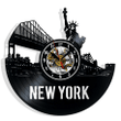 New York City Vinyl Record Wall Clock Gifts For Him Her Kids Decor For Home Bedroom Bathroom Kitchen Art Surprise Ideas For Best Friends