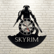 Skyrim Vinyl Record Wall Clock, Handmade Original Decor For Gamer, Unique Wall Hanging Art, Birthday Gift Idea For Boy
