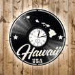 Hawaii Vinyl Record Clock Usa States Modern Large Wall Art Unique Decor For Living Room Anniversary Gift For Parents