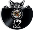 Cat Kitten Vinyl Record Wall Clock Gifts For Him Her Kids Decor For Home Bedroom Bathroom Kitchen Art Surprise Ideas Friends
